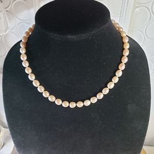 Fresh-water pearl strand w/sterling clasp